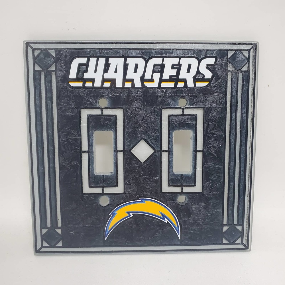 NFL Los Angeles Chargers Art "Stain Glass" Light Switch Double Plate Cover